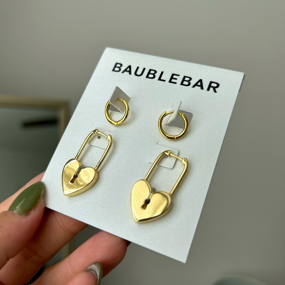 NEW* BAUBLEBAR 2 Set Earrings Gold